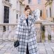 Women's Loose Retro Woolen Coat Mid-length Plaid Woolen Coat