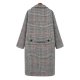 All-match plaid coat mid-length woolen coat